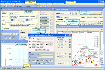 Основные модули PetroExplorer. Щелкните для увеличения